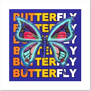 blue butterfly Posters and Art